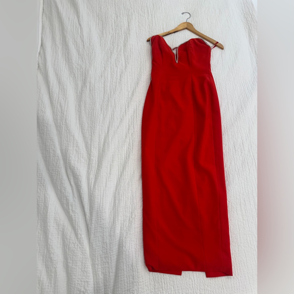 Bec midi dress in red